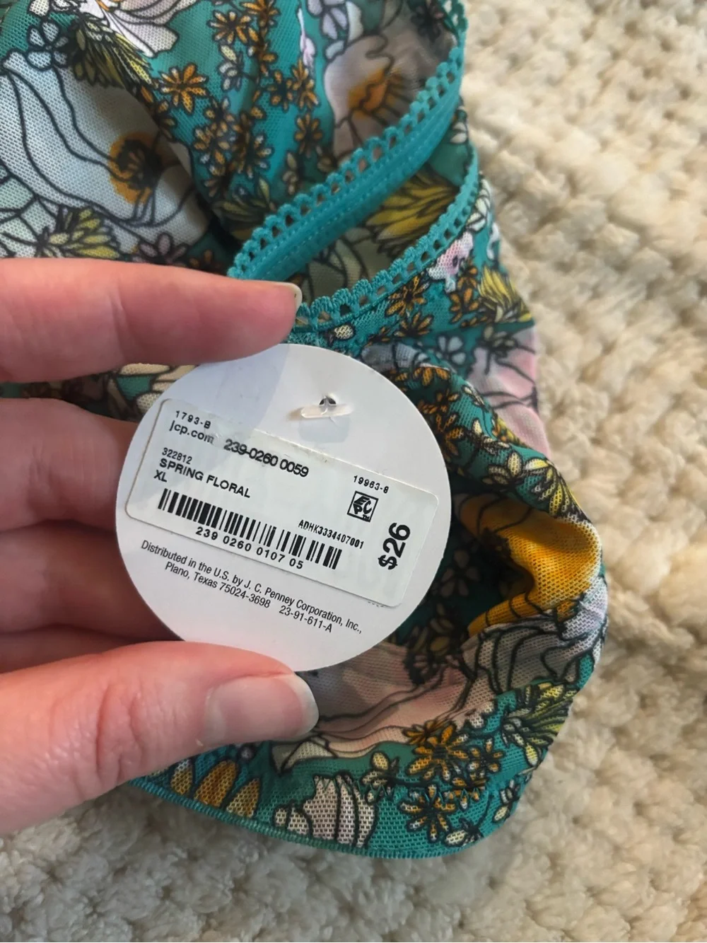 flirtitude Teal Floral Bralette XL lingerie basics loungewear